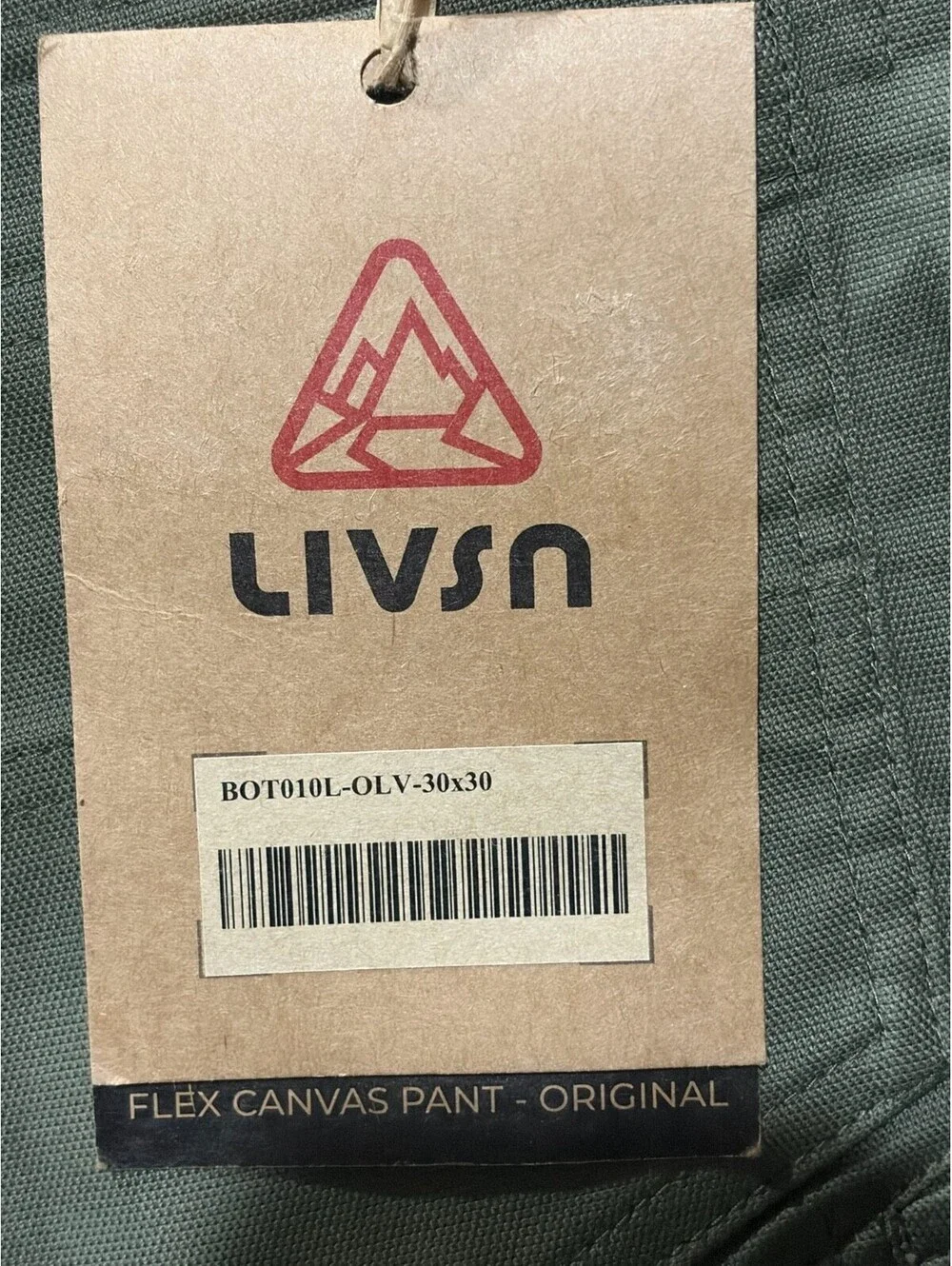 LIVSN Flex Canvas Pants - Brown - BOT010L-OLV- 30x 30 New with Tags $129 MSRP